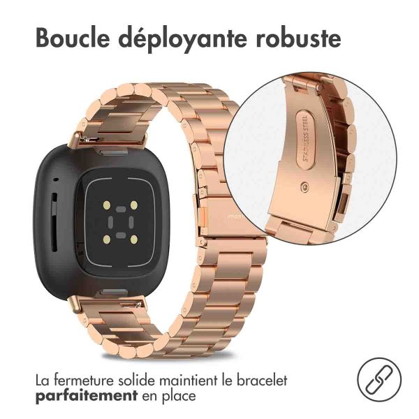 imoshion Bracelet en acier Fitbit Versa 4 / 3 / Sense (2) - Rose Dorée