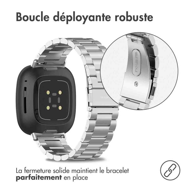 imoshion Bracelet en acier le Fitbit Versa 4 / 3 / Sense (2) - Argent