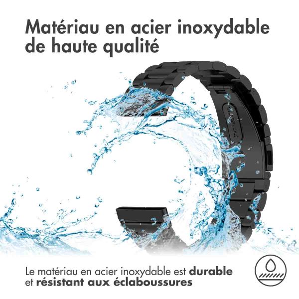 imoshion Bracelet en acier Fitbit Versa 4 / 3 / Sense (2) - Noir