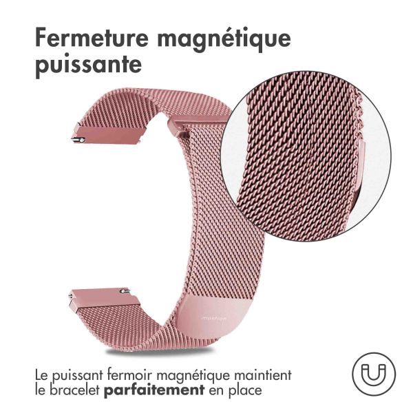 imoshion Bracelet magnétique milanais - Connexion universelle de 22 mm - Taille S - Rose