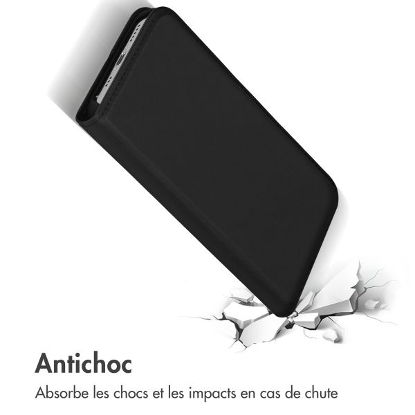 Accezz Étui de téléphone Slim Folio en cuir de qualité supérieure iPhone 14 Pro - Noir