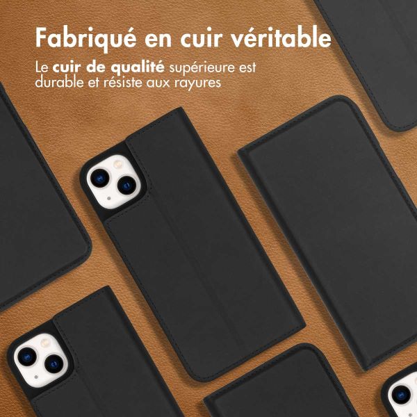 Accezz Étui de téléphone Slim Folio en cuir de qualité supérieure iPhone 14 Plus - Noir