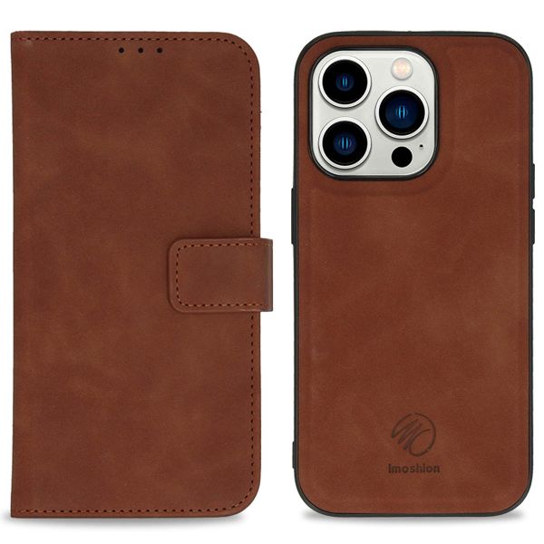 imoshion Etui de téléphone de type portefeuille de luxe 2-en-1 amovible iPhone 14 Pro - Brun