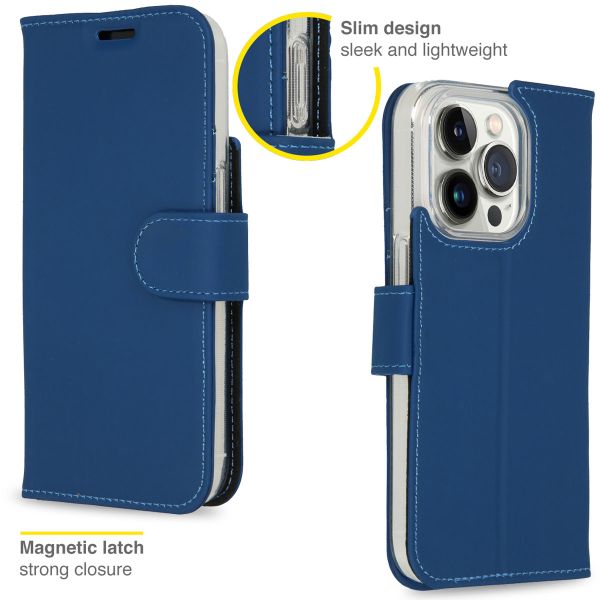 Accezz Étui de téléphone Wallet iPhone 14 Pro - Bleu foncé