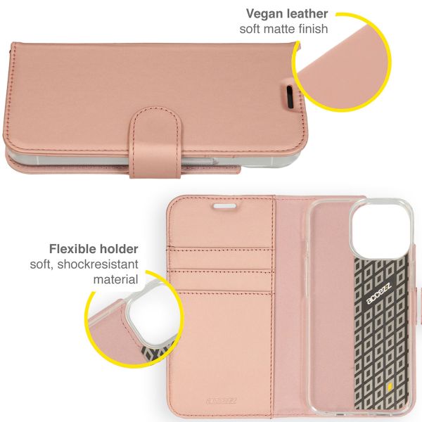 Accezz Étui de téléphone Wallet iPhone 14 Pro - Rose Dorée