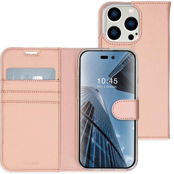 Accezz Étui de téléphone Wallet iPhone 14 Pro - Rose Dorée