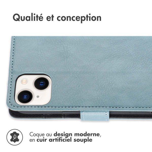 iMoshion Étui de téléphone portefeuille Luxe iPhone 14 - Bleu clair