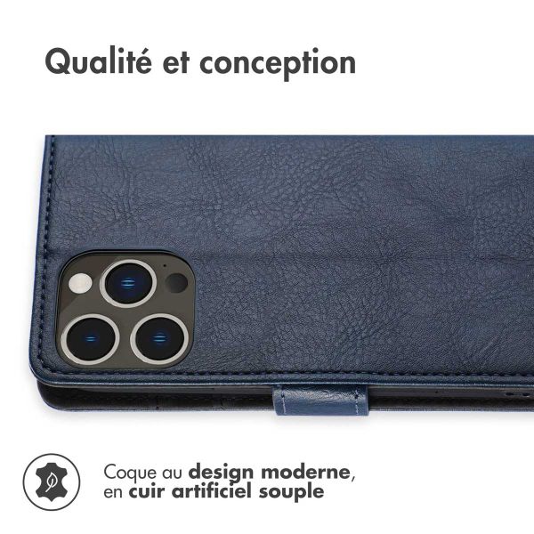 iMoshion Étui de téléphone portefeuille Luxe iPhone 14 Pro - Bleu foncé