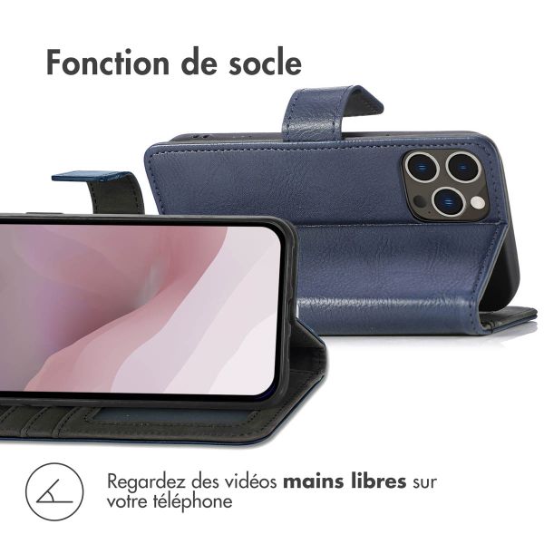 iMoshion Étui de téléphone portefeuille Luxe iPhone 14 Pro - Bleu foncé