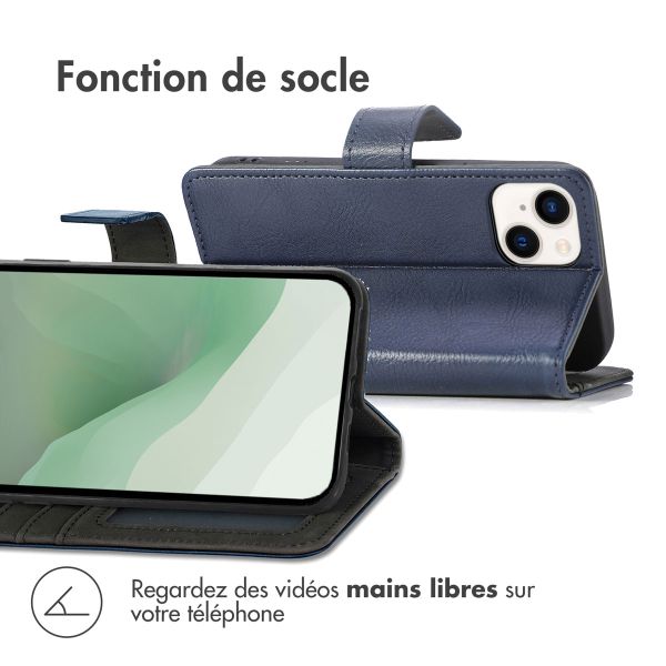 iMoshion Étui de téléphone portefeuille Luxe iPhone 14 Plus - Bleu foncé