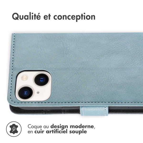 imoshion Étui de téléphone portefeuille Luxe iPhone 14 Plus - Bleu clair