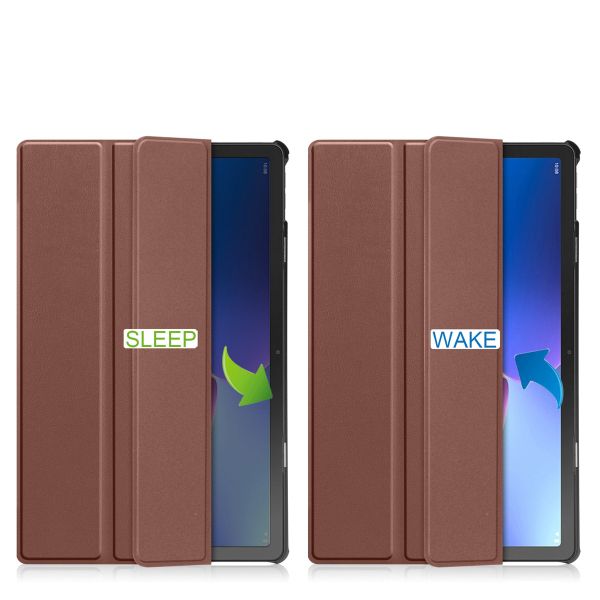 iMoshion Coque tablette Trifold Lenovo Tab M10 Plus (3rd gen) - Brun