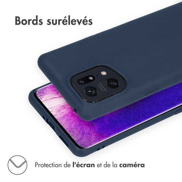 iMoshion Coque Couleur Oppo Find X5 5G - Bleu foncé