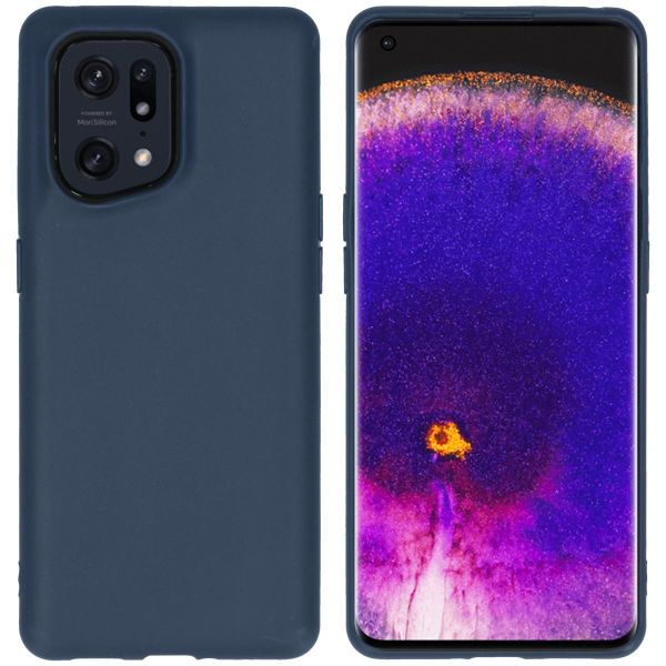 iMoshion Coque Couleur Oppo Find X5 5G - Bleu foncé