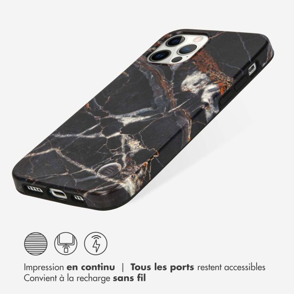 Selencia Aurora Coque Fashion iPhone 12 (Pro) - ﻿Coque durable - 100 % recyclée - Marbre Noir