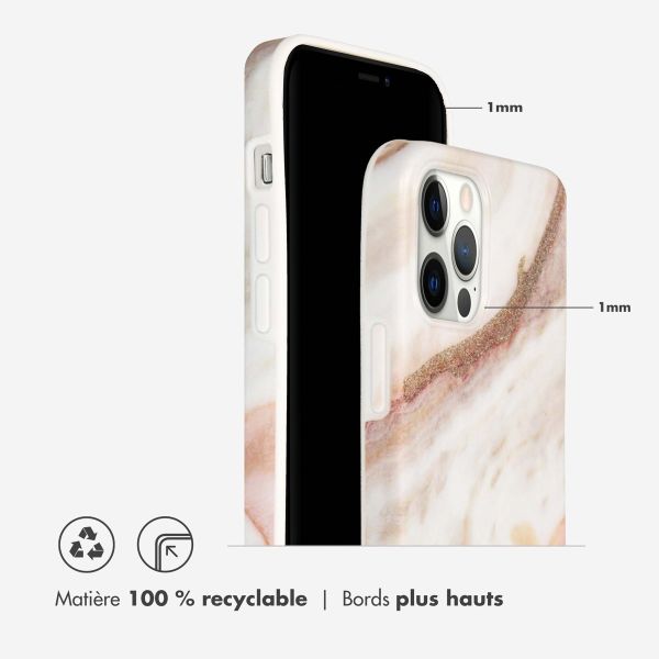 Selencia Aurora Coque Fashion iPhone 12 (Pro) - ﻿Coque durable - 100 % recyclée - Marbre Blanc