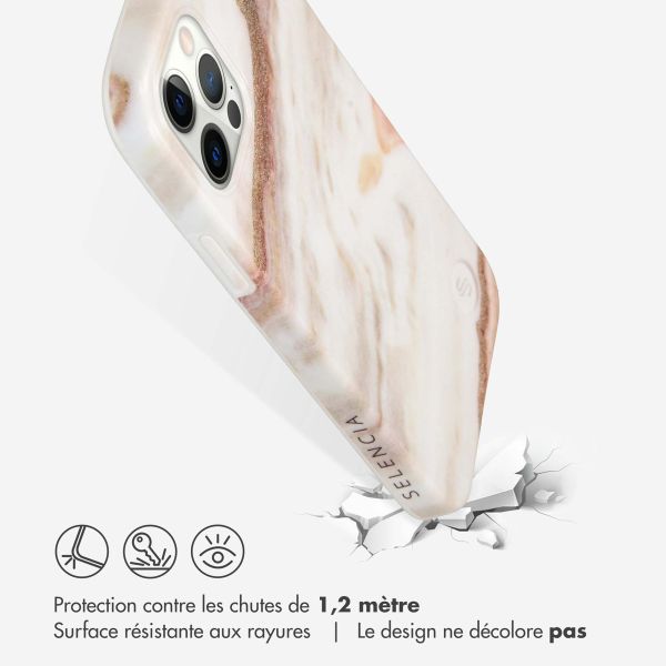 Selencia Aurora Coque Fashion iPhone 12 (Pro) - ﻿Coque durable - 100 % recyclée - Marbre Blanc