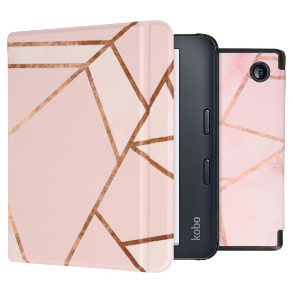 iMoshion ﻿Design Slim Hard Sleepcover avec support Kobo Libra 2 / Tolino Vision 6 - Pink Graphic