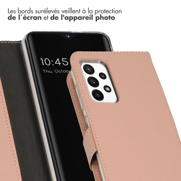 Selencia Étui de téléphone portefeuille en cuir véritable Samsung Galaxy A23 (5G) - Dusty Pink