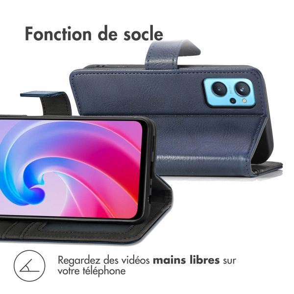 imoshion Étui de téléphone portefeuille Luxe Oppo A96 - Bleu foncé