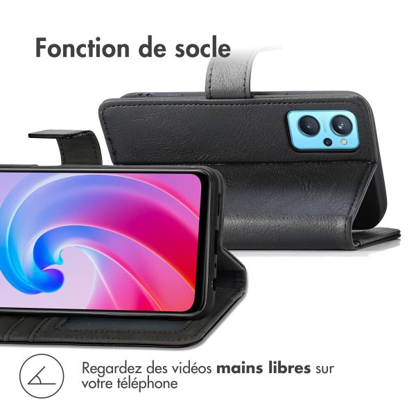 imoshion Étui de téléphone portefeuille Luxe Oppo A96 - Noir