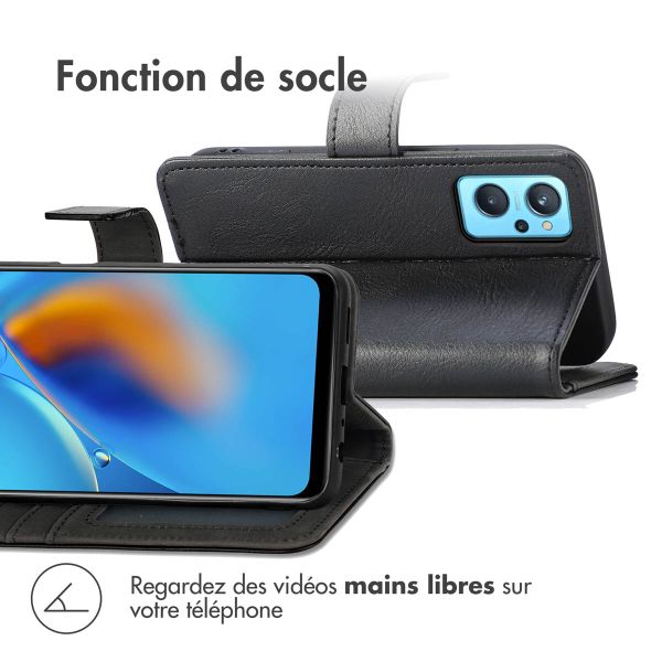 imoshion Étui de téléphone portefeuille Luxe Oppo A76 (4G) - Noir