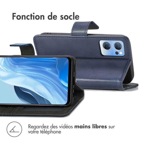 imoshion Étui de téléphone portefeuille Luxe Oppo Find X5 Lite 5G - Bleu foncé