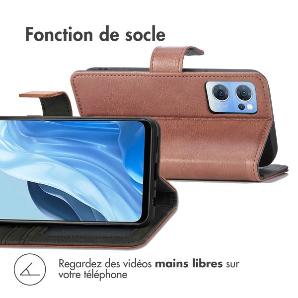 imoshion Étui de téléphone portefeuille Luxe Oppo Find X5 Lite 5G - Brun