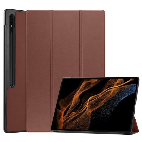 imoshion Coque tablette Trifold Samsung Galaxy Tab S8 Ultra - Brun