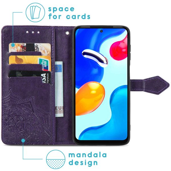 imoshion Etui de téléphone portefeuille Mandala Xiaomi Redmi Note 11 (4G) / Note 11S (4G) - Violet