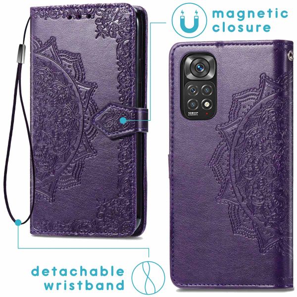 imoshion Etui de téléphone portefeuille Mandala Xiaomi Redmi Note 11 (4G) / Note 11S (4G) - Violet