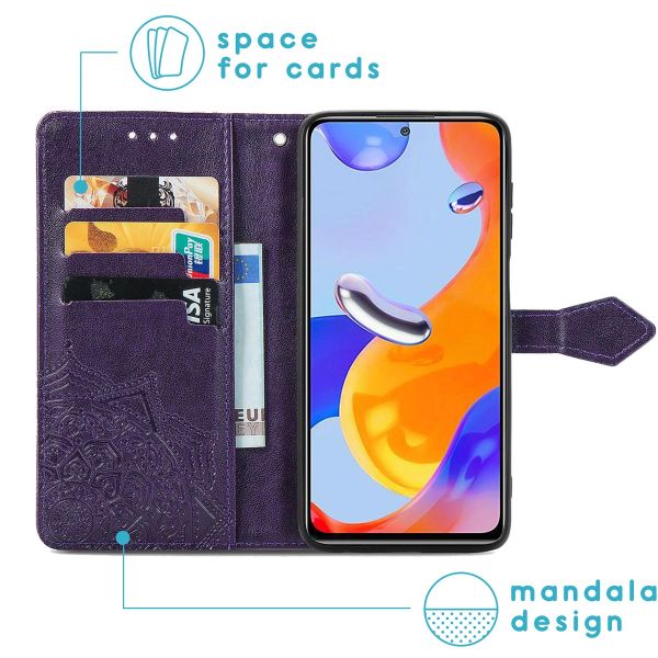 iMoshion Etui de téléphone portefeuille Mandala Xiaomi Redmi Note 11 Pro - Violet