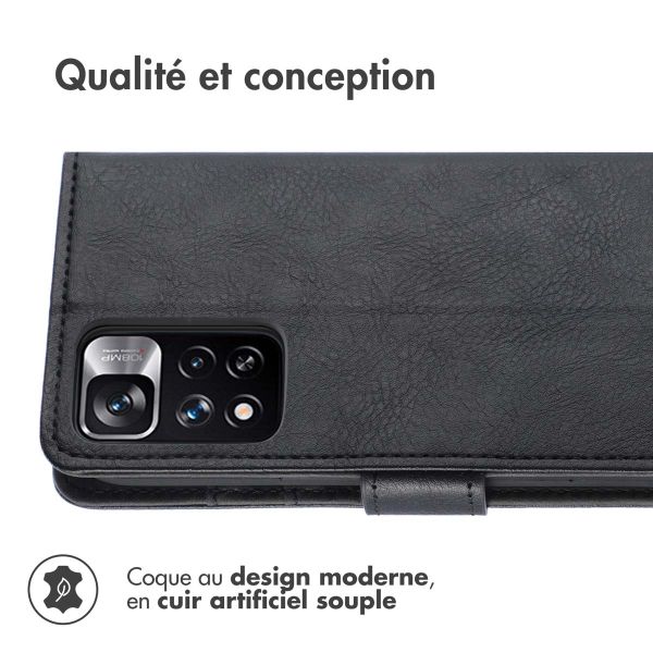 iMoshion Étui de téléphone portefeuille Luxe Xiaomi Redmi Note 11 Pro - Noir