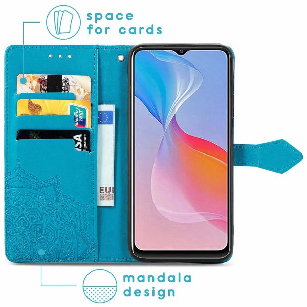 imoshion Etui de téléphone portefeuille Mandala Vivo Y21(s) / Y33s - Turquoise