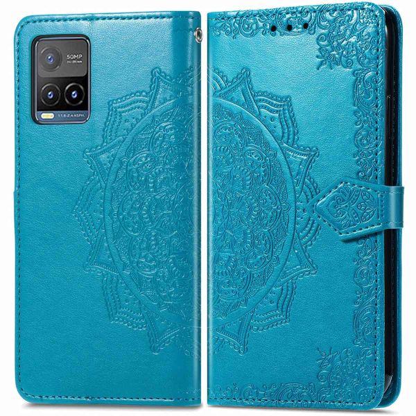 imoshion Etui de téléphone portefeuille Mandala Vivo Y21(s) / Y33s - Turquoise