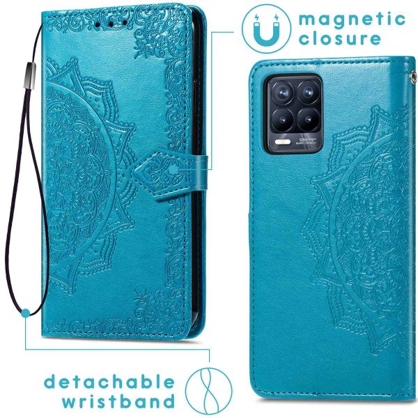 imoshion Etui de téléphone portefeuille Mandala Realme 8 (Pro) - Turquoise