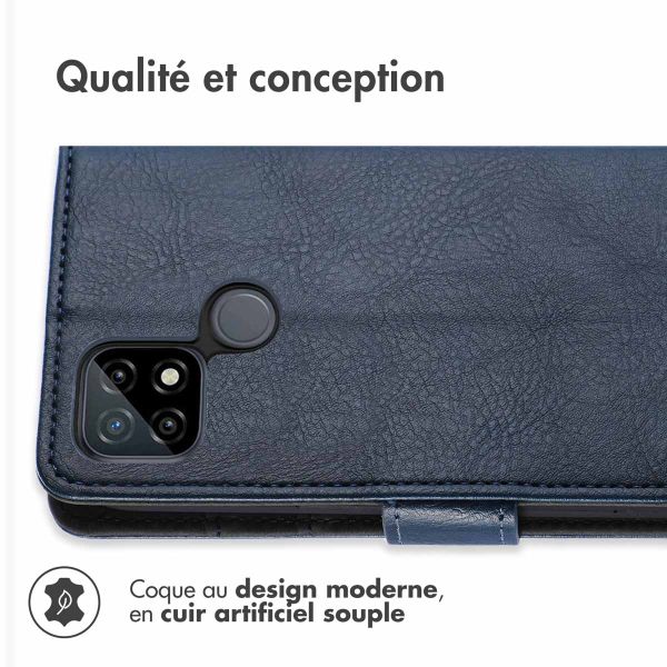 imoshion Étui de téléphone portefeuille Luxe Realme C21 - Bleu foncé