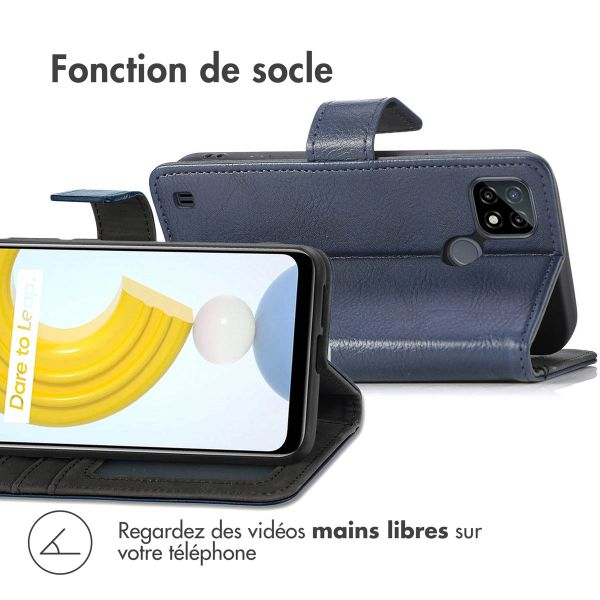 imoshion Étui de téléphone portefeuille Luxe Realme C21 - Bleu foncé