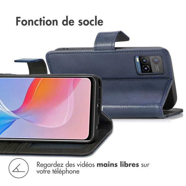 imoshion Étui de téléphone portefeuille Luxe Vivo Y21(s) / Y33s - Bleu foncé