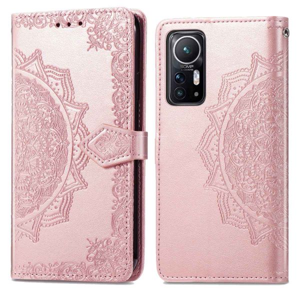 imoshion Etui de téléphone portefeuille Mandala Xiaomi 12 / 12X - Rose Dorée