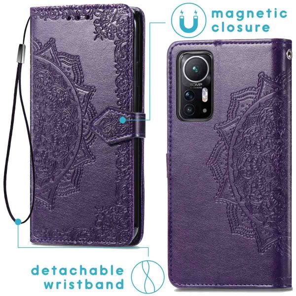 iMoshion Etui de téléphone portefeuille Mandala Xiaomi 12 / 12X - Violet