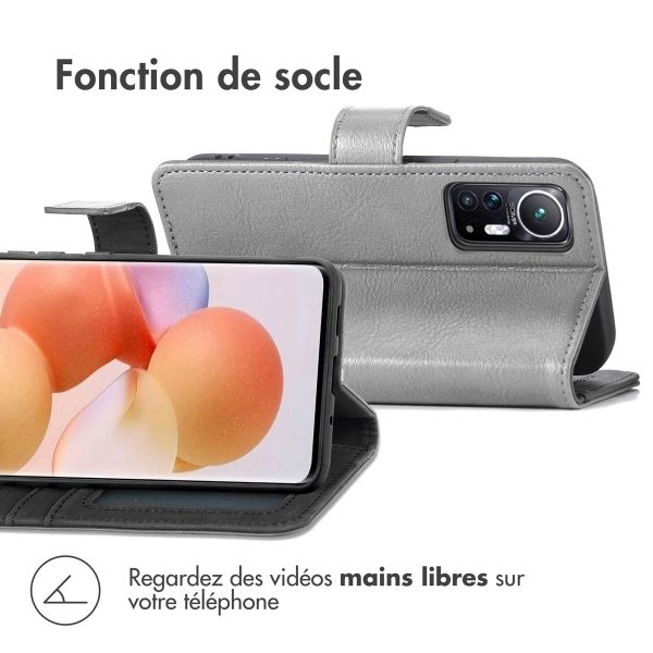 iMoshion Étui de téléphone portefeuille Luxe Xiaomi 12 / 12X - Gris