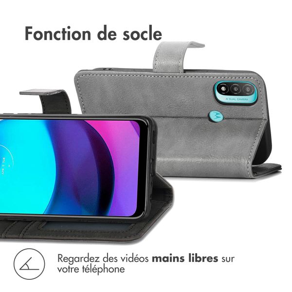 iMoshion Étui de téléphone portefeuille Luxe Motorola Moto E20 - Gris