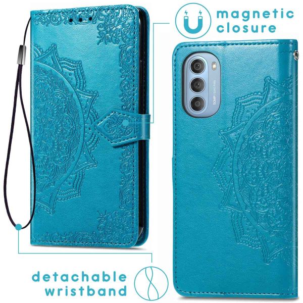 imoshion Etui de téléphone portefeuille Mandala Motorola Moto G51 - Turquoise