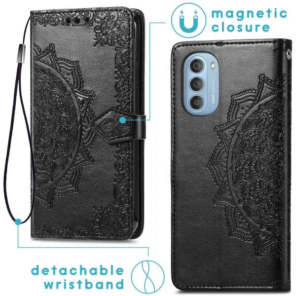 imoshion Etui de téléphone portefeuille Mandala Motorola Moto G51 - Noir