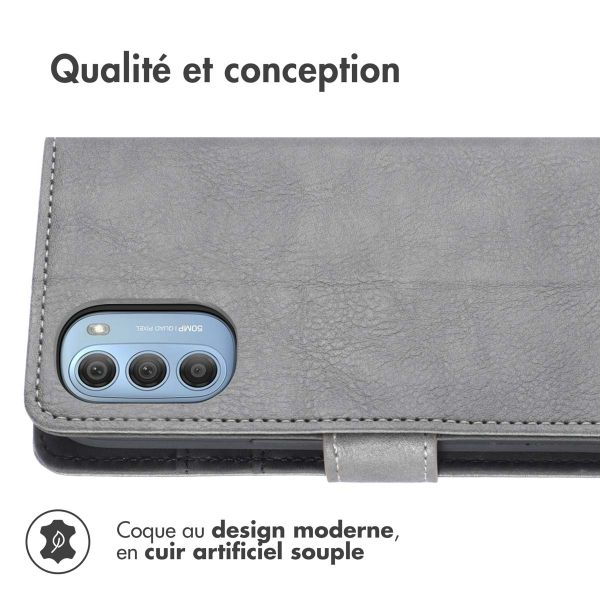 iMoshion Étui de téléphone portefeuille Luxe Motorola Moto G51 - Gris