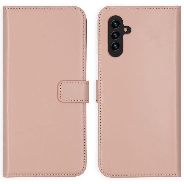 Selencia Étui de téléphone portefeuille en cuir véritable Samsung Galaxy A13 (5G) / A04s - Dusty Pink