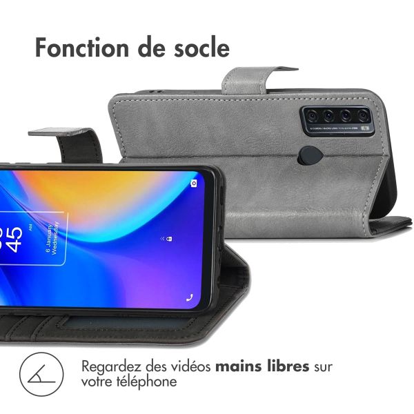 iMoshion Étui de téléphone portefeuille Luxe TCL 20 5G / TCL 20S / TCL 20L (Plus) - Gris