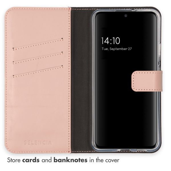 Selencia Étui de téléphone portefeuille en cuir véritable Samsung Galaxy S22 Plus - Dusty Pink