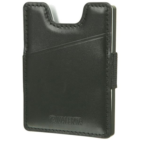 Valenta ﻿Card Case Alu + Money Strap - Black